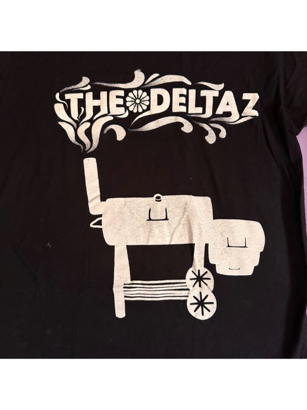 The Deltaz Graphic Black T-Shirt With White BBQ Grill Design - Picture 4 of 12